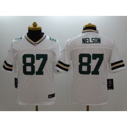 Youth Nike Green Bay Packers #87 Nelson White Limited Jersey