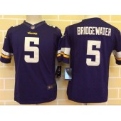  Youth Nike Minnesota Vikings #5 Teddy Bridgewater Purple Limited Jersey