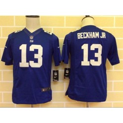 Youth Nike New York Giants #13 Beckham Jr Blue Limited Jersey
