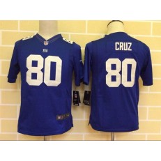 Youth Nike New York Giants #80 Cruz Blue Limited Jersey