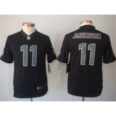 Youth Nike Oakland Raiders #11 Sebastian Janikowski Black Impact Limited Jersey