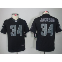 Youth Nike Oakland Raiders #34 Bo Jackson Black Impact Limited Jersey