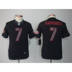 Youth Nike San Francisco 49ers #7 Colin Kaepernick Black Impact Limited Jersey