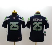 Youth Nike Seattle Seahawks #25 Sherman Blue Limited Jersey
