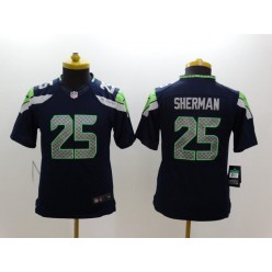 Youth Nike Seattle Seahawks #25 Sherman Blue Limited Jersey