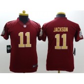  Youth Nike Washington Redskins #11 Jackson Red Golden Number Limited Jersey