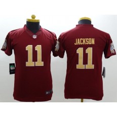 Youth Nike Washington Redskins #11 Jackson Red Golden Number Limited Jersey
