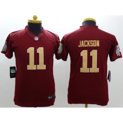 Youth Nike Washington Redskins #11 Jackson Red Golden Number Limited Jersey