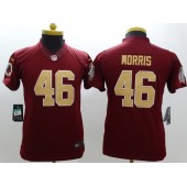  Youth Nike Washington Redskins #46 Morris Red Golden Number Limited Jersey
