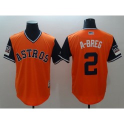 Houston Astros 2 Alex Bregman A-Breg Orange 2018 Players' Weekend Authentic Team Jersey