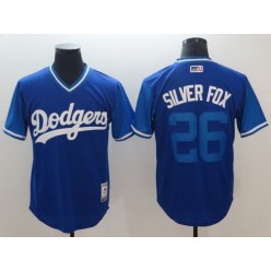 Los Angeles Dodgers 26 Chase Utley Silver Fox Royal 2018 Players' Weekend Authentic Team Jersey
