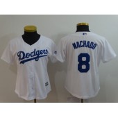 MLB Los Angeles Dodgers 8 Manny Machado White Women Cool Base Jersey