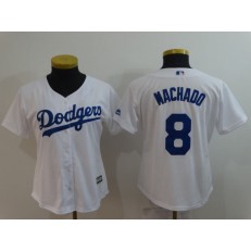 MLB Los Angeles Dodgers 8 Manny Machado White Women Cool Base Jersey