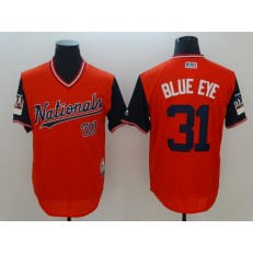Washington Nationals 31 Max Scherzer Blue Eye Red 2018 Players' Weekend Authentic Team Jersey