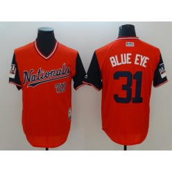Washington Nationals 31 Max Scherzer Blue Eye Red 2018 Players' Weekend Authentic Team Jersey
