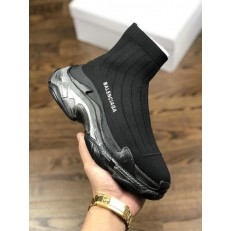 BALENCIAGA TRIPLE-S AIR KNIT MID SOCK BLACK