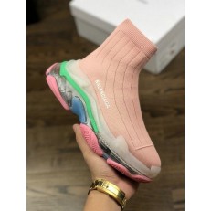 BALENCIAGA TRIPLE-S AIR KNIT MID SOCK PINK