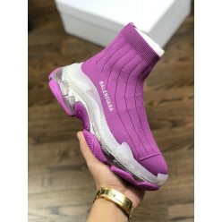 BALENCIAGA TRIPLE-S AIR KNIT MID SOCK PURPLE