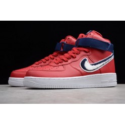NIKE AIR FORCE 1 HI 07 LV8 CHENILLE SWOOSH GYM RED WHITE BLUE 806403-603