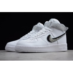 NIKE AIR FORCE 1 HI 07 LV8 CHENILLE SWOOSH WHITE GREY 806403-105