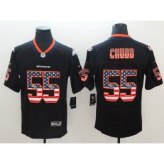 Nike Denver Broncos #55 Bradley Chubb Black USA Flag Fashion Limited Jersey