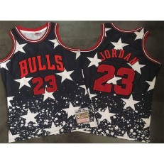 Chicago Bulls #23 Michael Jordan Black Independence Day Stitched Basketball Jersey