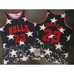 Chicago Bulls #23 Michael Jordan Black Independence Day Stitched Basketball Jersey
