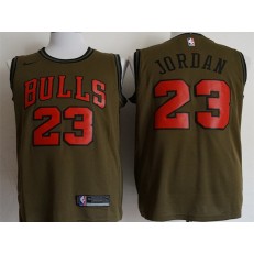 Chicago Bulls #23 Michael Jordan Olive Nike Swingman Jersey