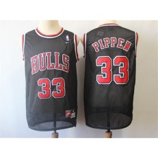 Chicago Bulls #33 Scottie Pippen Black Throwback Jersey