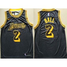Los Angeles Lakers #2 Lonzo Ball Black 2018-19 City Edition Nike Swingman Jersey