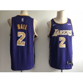 Los Angeles Lakers #2 Lonzo Ball Purple 2018-19 Nike Swingman Jersey