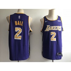 Los Angeles Lakers #2 Lonzo Ball Purple 2018-19 Nike Swingman Jersey