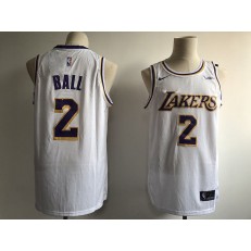 Los Angeles Lakers #2 Lonzo Ball White 2018-19 Nike Swingman Jersey