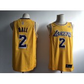 Los Angeles Lakers #2 Lonzo Ball Yellow 2018-19 Nike Swingman Jersey