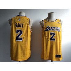 Los Angeles Lakers #2 Lonzo Ball Yellow 2018-19 Nike Swingman Jersey