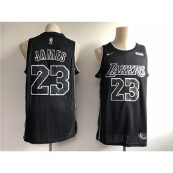 Los Angeles Lakers #23 Lebron James Black Nike Men Jersey