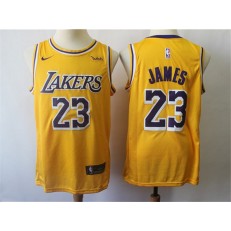 Los Angeles Lakers #23 Lebron James Gold 2018-19 Nike Swingman Jersey