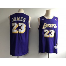 Los Angeles Lakers #23 Lebron James Purple Throwback Men Jersey