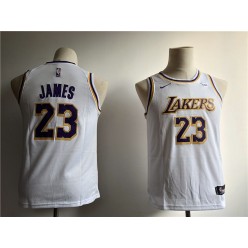 Los Angeles Lakers #23 Lebron James White 2018-19 Nike Swingman Youth Jersey