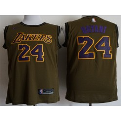 Los Angeles Lakers #24 Kobe Bryant Olive Nike Swingman Jersey