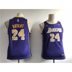 Los Angeles Lakers #24 Kobe Bryant Purple 2018-19 Nike Swingman Youth Jersey