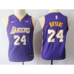 Los Angeles Lakers #24 Kobe Bryant Purple Youth Nike Swingman Jersey