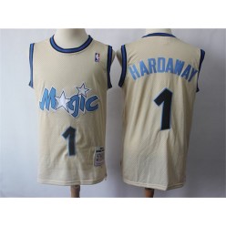 Orlando Magic #1 Penny Hardaway Cream Hardwood Classics Jersey