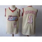 Philadelphia 76ers #3 Allen Iverson Cream Hardwood Classics Jersey