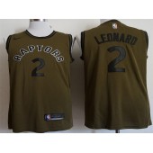 Toronto Raptors #2 Kawhi Leonard Olive Nike Swingman Jersey