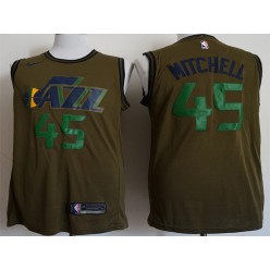 Utah Jazz #45 Donovan Mitchell Olive Nike Swingman Jersey