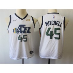 Utah Jazz #45 Donovan Mitchell White Youth Nike Swingman Jersey