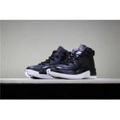KID'S AIR JORDAN 12 BLACK NYLON WHITE