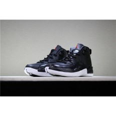 KID'S AIR JORDAN 12 BLACK NYLON WHITE