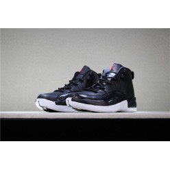 KID'S AIR JORDAN 12 BLACK NYLON WHITE
